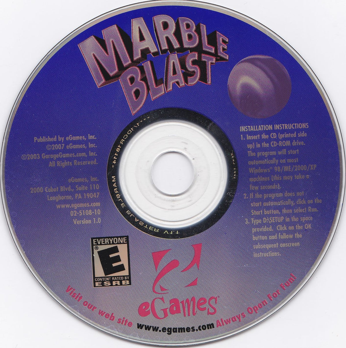 Marble Blast Microsoft Windows PC CD-PC Gamez USA