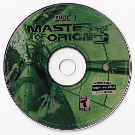 Master Of Orion 3 Disc 1-2 Microsoft Windows PC CD-PC Gamez USA