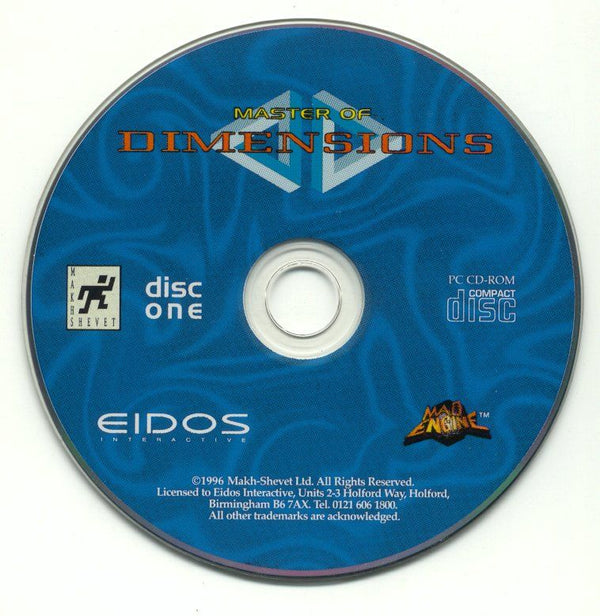Master of Dimensions Disc 1 Microsoft Windows PC CD by PC Gamez USA