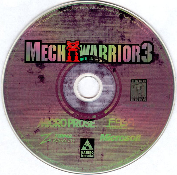 MechWarrior 3 1999 Microsoft Windows PC CD Hasbro MicroProse-PC Gamez USA