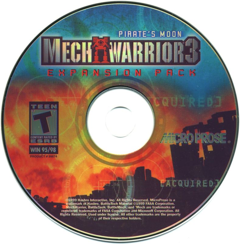 MechWarrior 3 Pirates Moon 1999 Microsoft Windows PC CD Hasbro Interactive-PC Gamez USA