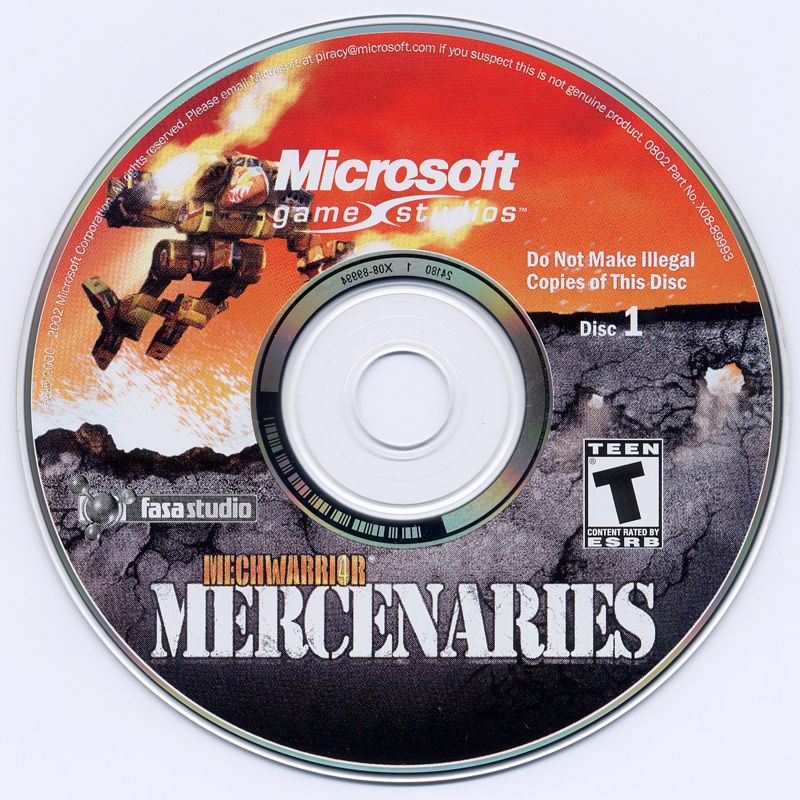 MechWarrior 4 Mercenaries Disc 1 -2 Microsoft Windows PC CD-PC Gamez USA