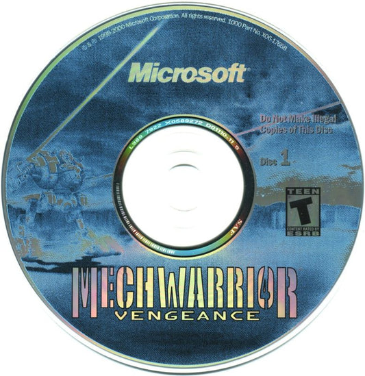 Mech Warrior 4 Vengeance Disc 1-2 Microsoft Windows PC CD-PC Gamez USA