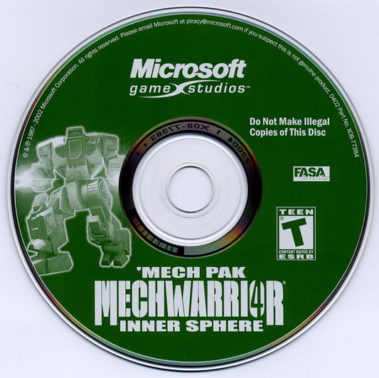 Mechwarrior 4 - Inner Sphere Mech Pack Microsoft Windows PC CD-PC Gamez USA