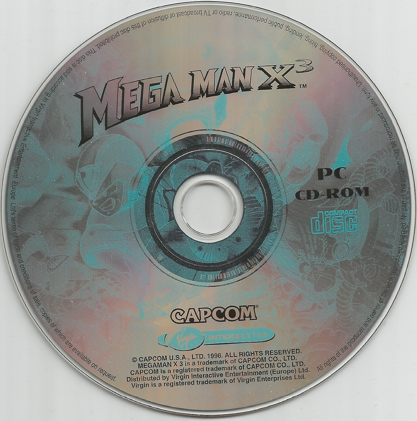 Mega Man X3 1995 Microsoft Windows PC CD CapCom-PC Gamez USA