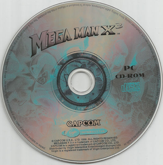 Mega Man X3 1995 Microsoft Windows PC CD CapCom-PC Gamez USA