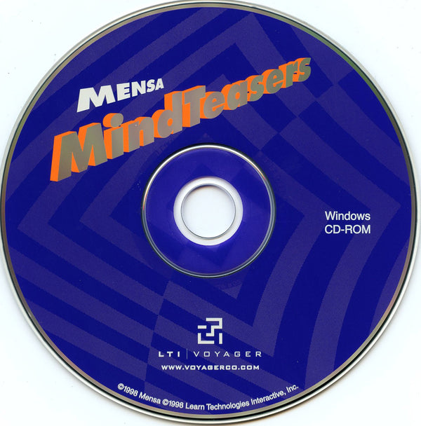 Mensa MindTeasers Microsoft Windows 3.X CD by PC Gamez USA