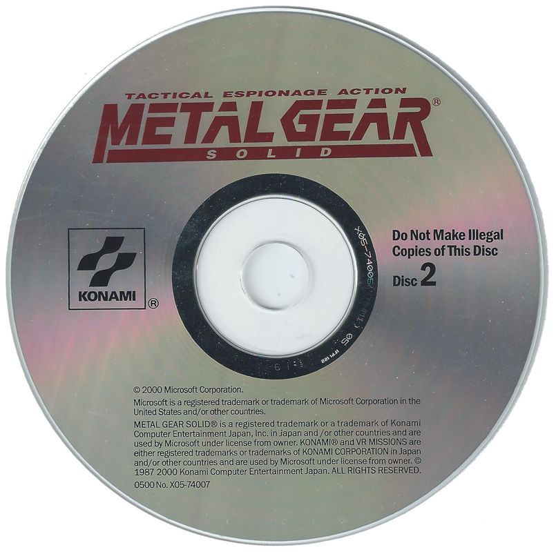 Metal Gear Solid Disc 1-2 Microsoft Windows PC CD-PC Gamez USA