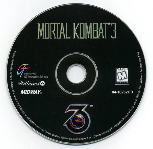 Mortal Kombat 3 1995 Microsoft Window PC CD MS-DOS Midway GT Interactive-PC Gamez USA