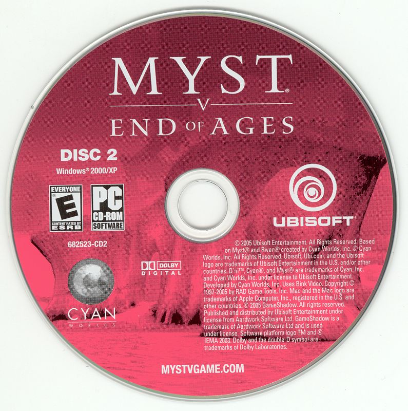Myst V End of Ages Disc 1-3 Microsoft Windows PC CD-PC Gamez USA