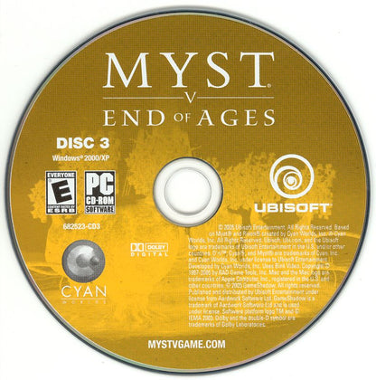 Myst V End of Ages Disc 1-3 Microsoft Windows PC CD-PC Gamez USA