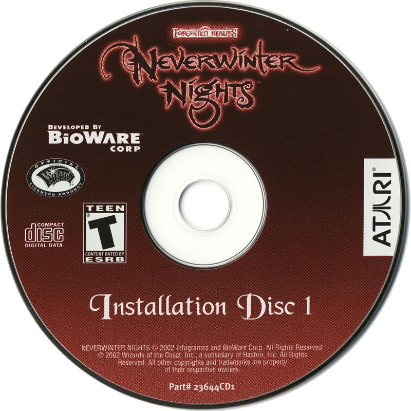 Neverwinter Nights Disc 1-3 Microsoft Windows PC CD-PC Gamez USA