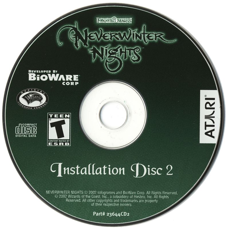 Neverwinter Nights Disc 1-3 Microsoft Windows PC CD-PC Gamez USA