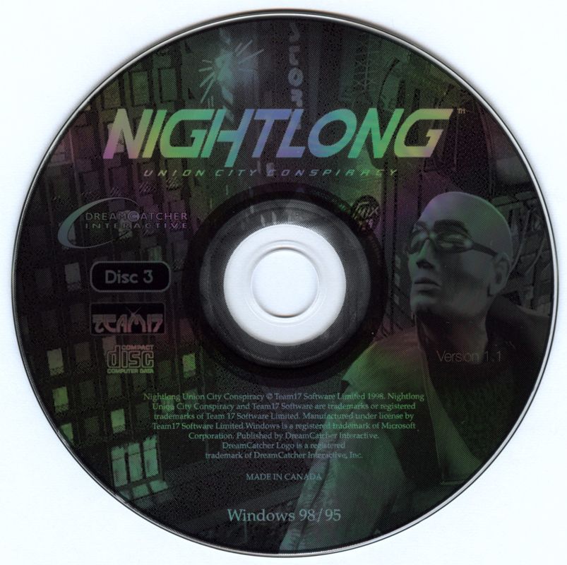 Nightlong Union City Conspiracy Disc 1-3 Microsoft Windows PC CD-PC Gamez USA