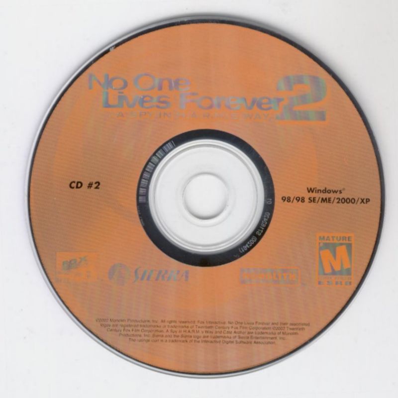 No One Lives Forever 2 A Spy in H.A.R.M.'s Way Disc 1-2 Microsoft Windows PC CD-PC Gamez USA