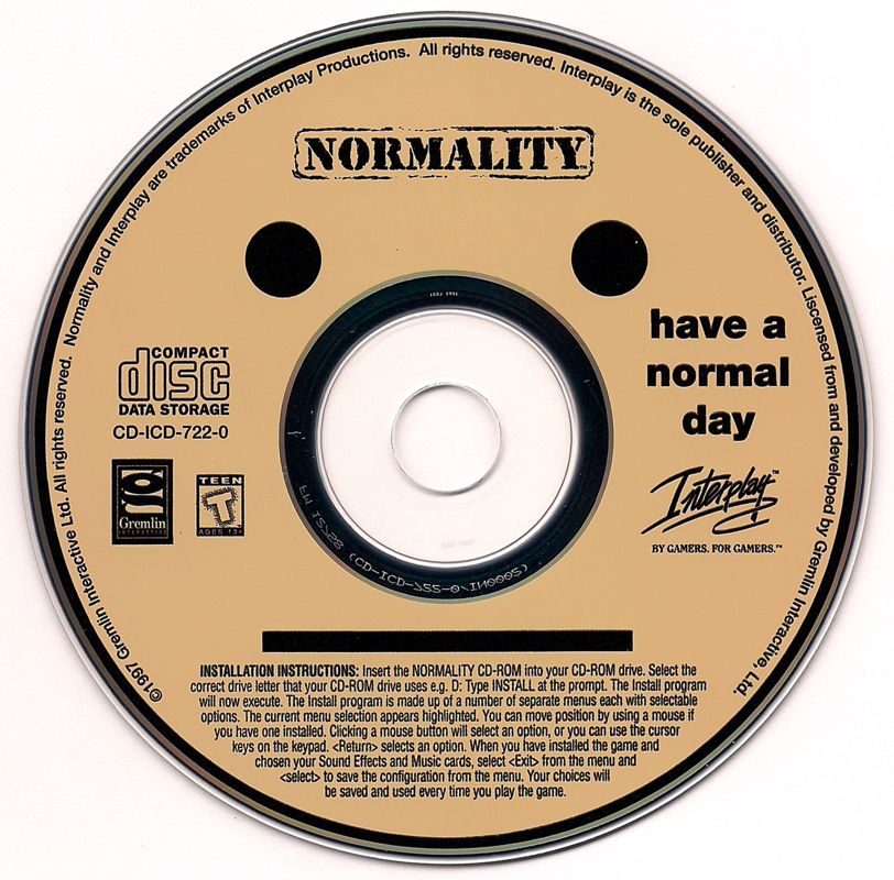 Normality Microsoft Windows PC CD - Creative Adventure Game – PC Gamez USA