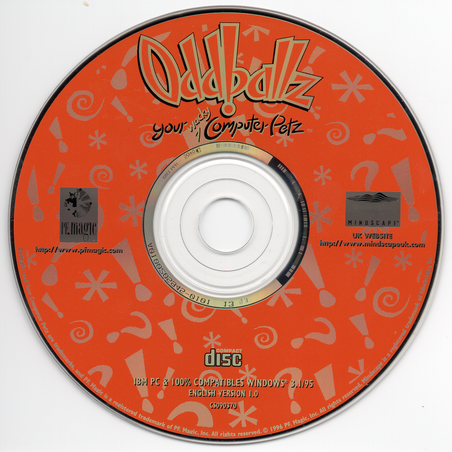 Oddballz Microsoft Windows 3.X CD by PC Gamez USA