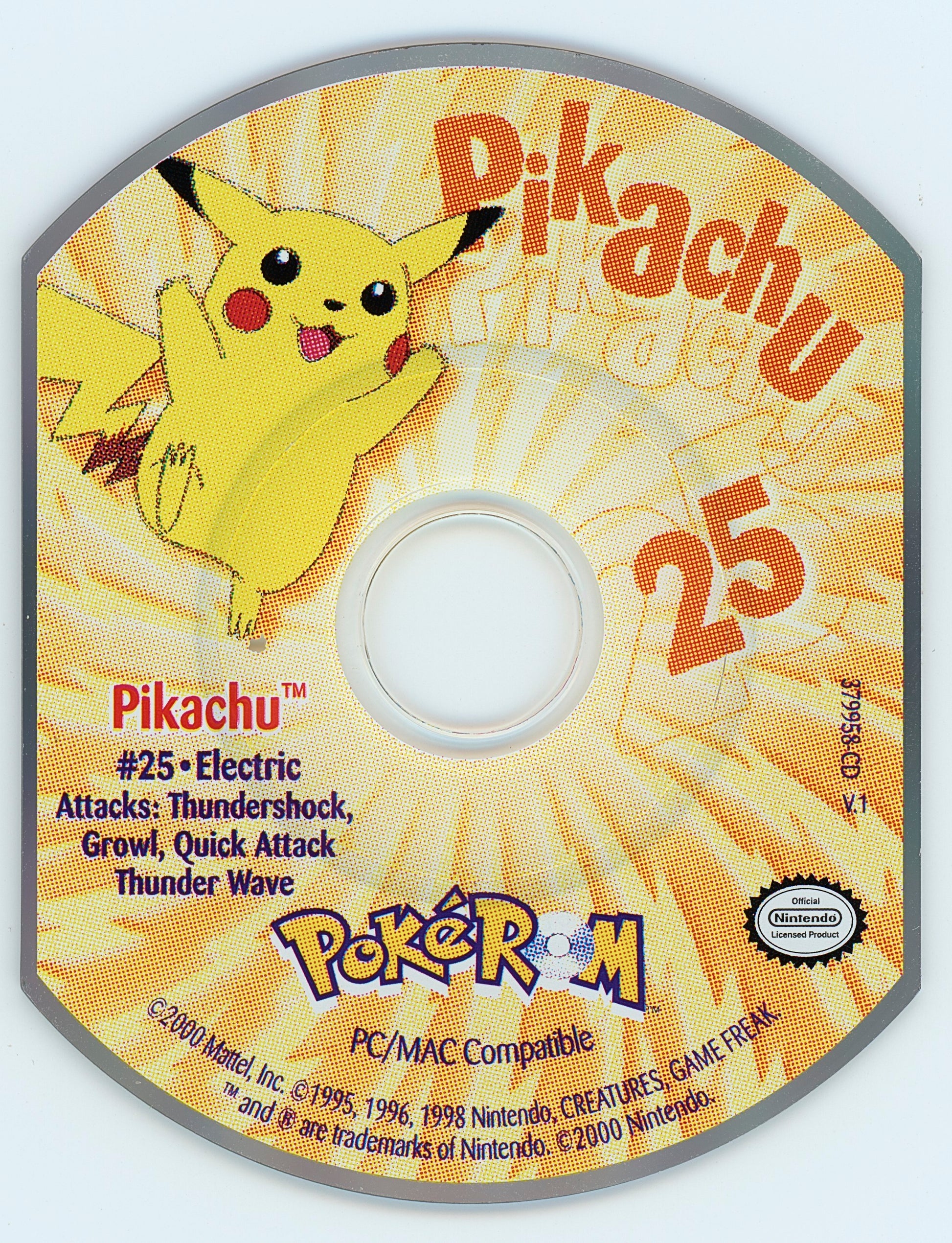 PokéROM Pikachu Microsoft Windows PC CD-PC Gamez USA