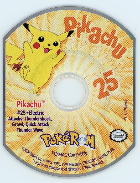 PokéROM Pikachu Microsoft Windows PC CD-PC Gamez USA