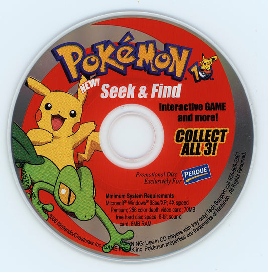 Pokémon Seek & Find Microsoft Windows PC CD-PC Gamez USA