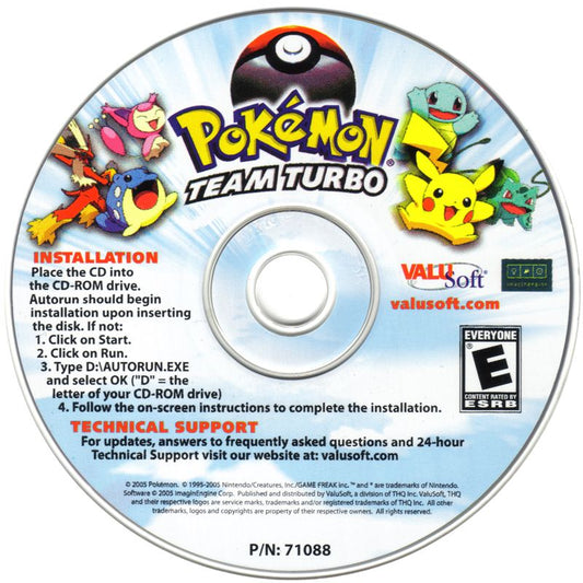 Pokémon Team Turbo Microsoft Windows PC CD-PC Gamez USA