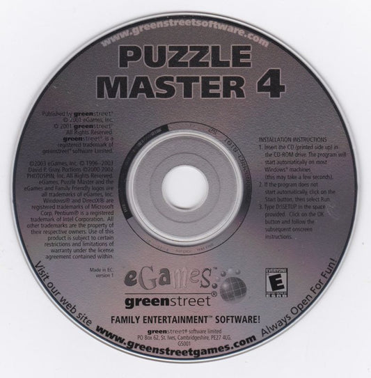 Puzzle Master Deluxe Suite Microsoft Windows PC CD-PC Gamez USA