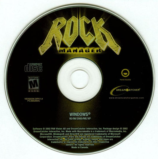 ROCK MANAGER Microsoft Windows PC CD-PC Gamez USA