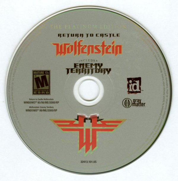 Return to Castle Wolfenstein The Platinum Edition Microsoft Windows PC CD-PC Gamez USA