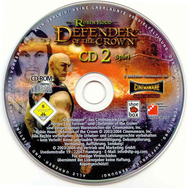 Robin Hood Defender of the Crown Disc 1-2 Microsoft Windows PC CD-PC Gamez USA
