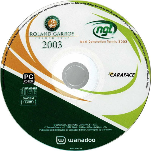 Roland Garros French Open 2003 Microsoft Windows PC CD-PC Gamez USA