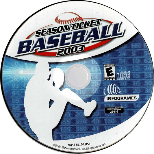 SEASON TICKET BASEBALL 2003 Microsoft Windows PC CD-PC Gamez USA