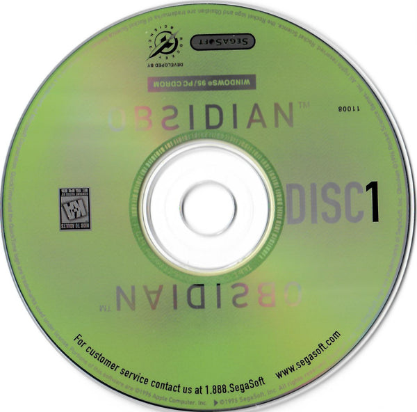 SegaSoft Obsidian Disc 1-5 Microsoft Windows PC CD-PC Gamez USA