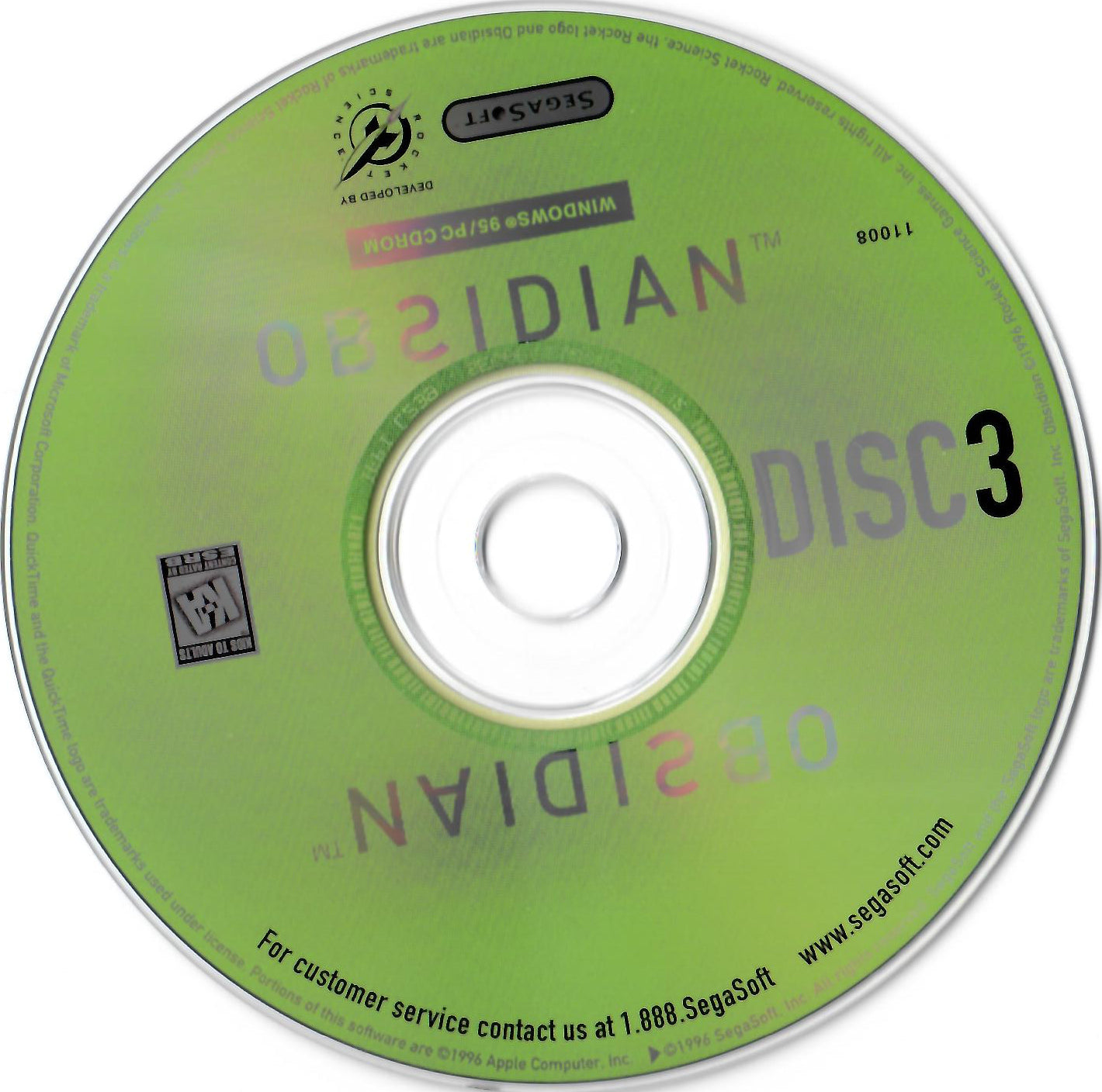 SegaSoft Obsidian Disc 1-5 Microsoft Windows PC CD-PC Gamez USA