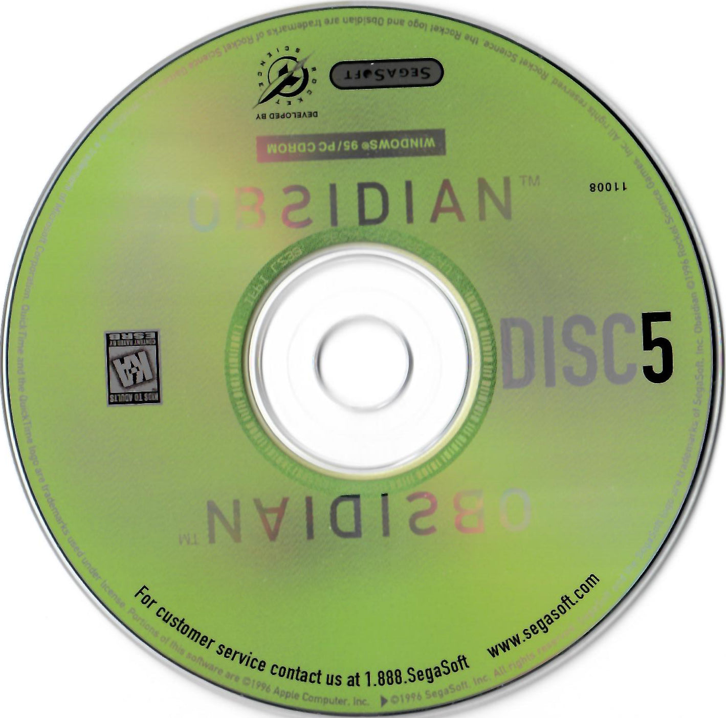 SegaSoft Obsidian Disc 1-5 Microsoft Windows PC CD-PC Gamez USA