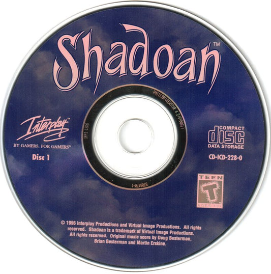 Shadoan Disc 1-2 Microsoft Windows PC CD-PC Gamez USA