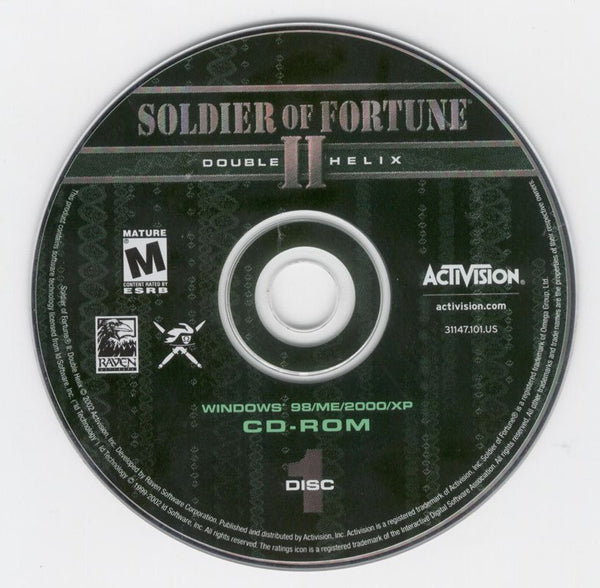 Soldier of Fortune II Double Helix Disc 1-2 Microsoft Windows PC CD-PC Gamez USA