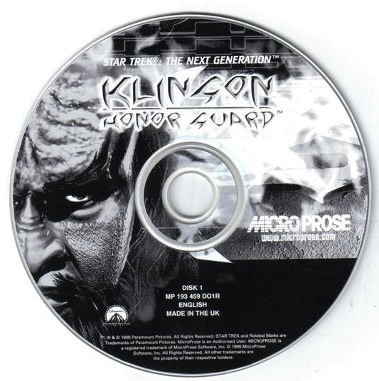 Star Trek The Next Generation Klingon Honor Guard Disc 1-2 Microsoft Windows PC CD-PC Gamez USA