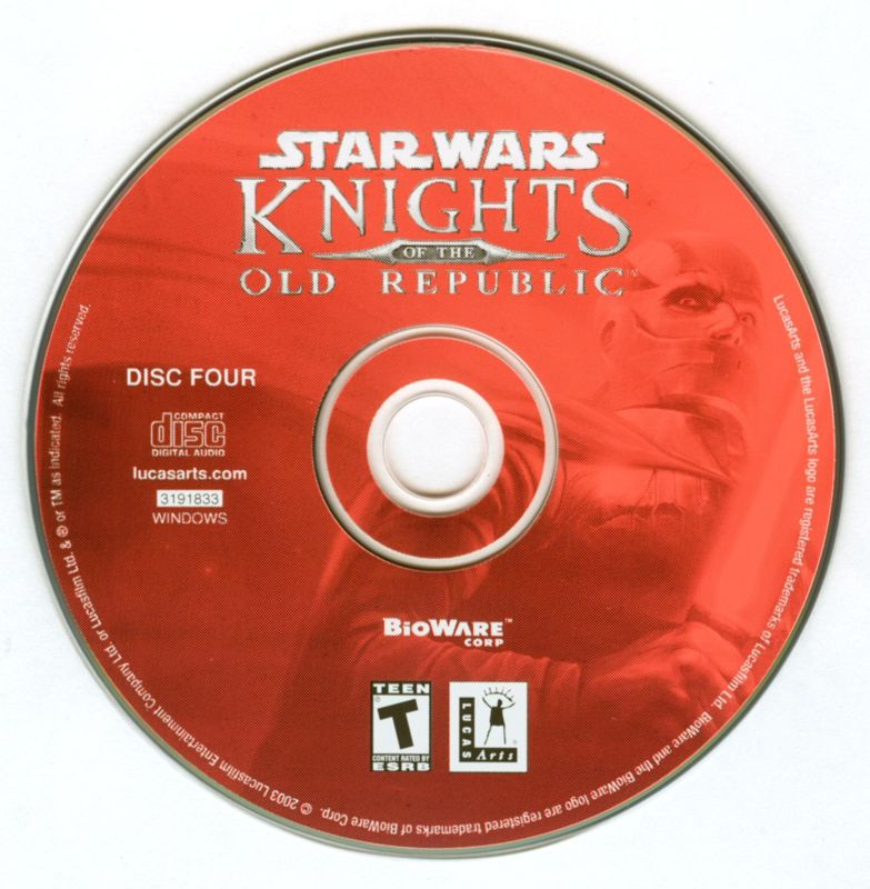 Star Wars Knights Of The Old Republic Disc 1-4 Microsoft Windows PC CD-PC Gamez USA