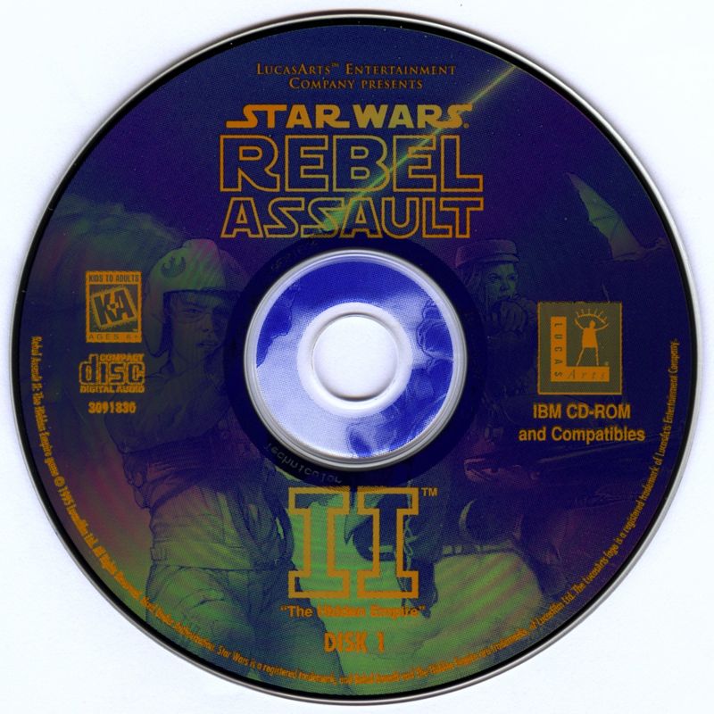 Star Wars Rebel Assault II The Hidden Empire Disc 1-2 Microsoft Windows PC CD-PC Gamez USA