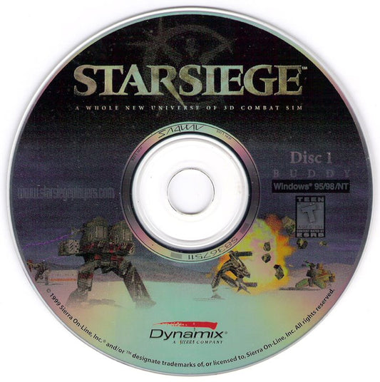 Starsiege Disc 1-2 Microsoft Windows PC CD-PC Gamez USA