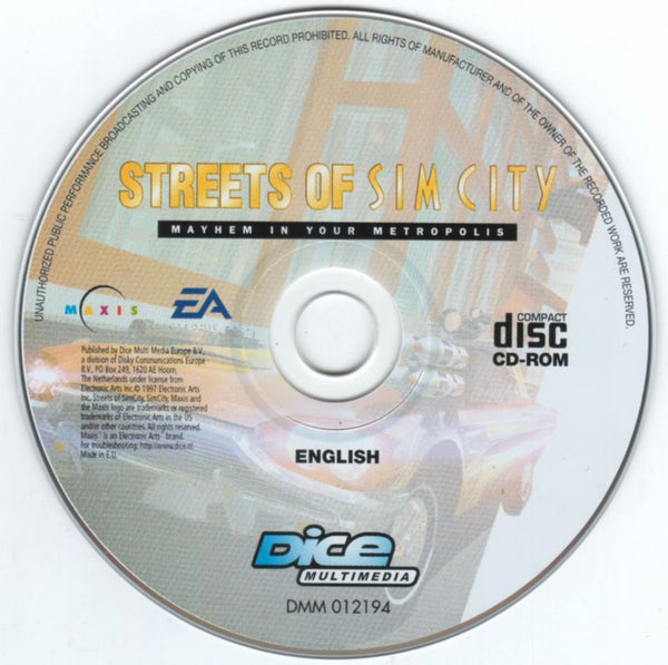 Streets of SimCity Microsoft Windows PC CD-PC Gamez USA
