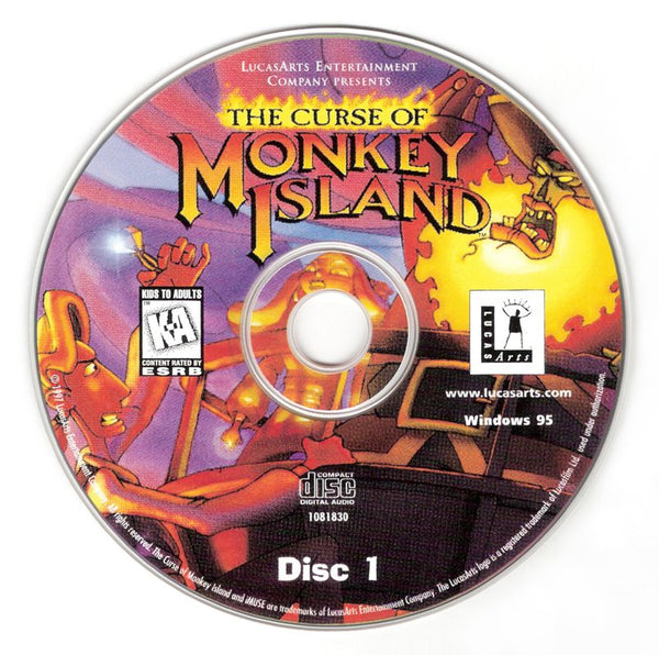 The Curse of Monkey Island Disc 1-2 Microsoft Windows PC CD-PC Gamez USA