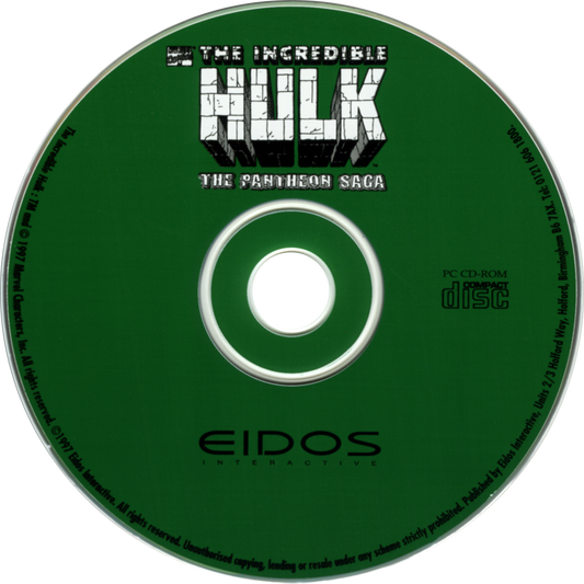 The Incredible Hulk The Pantheon Saga Microsoft Windows PC CD-PC Gamez USA