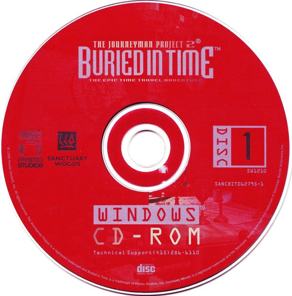 Journeyman Project 2 Buried In Time Disc 1-3 Microsoft Windows PC CD-PC Gamez USA