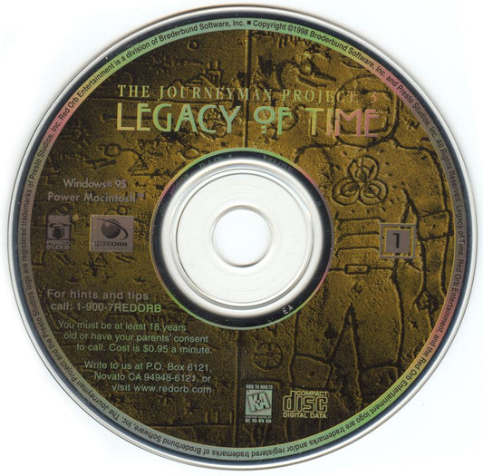 The Journeyman Project 3 Legacy of Time Disc 1-4 Microsoft Windows PC CD-PC Gamez USA