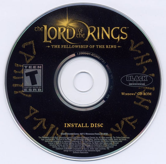 The Lord of the Rings The Fellowship of the Ring Disc 1-2 Microsoft Windows PC CD-PC Gamez USA