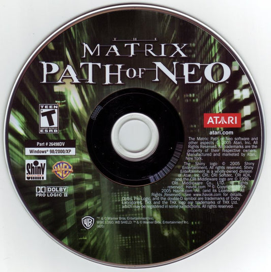 The Matrix Path of Neo Microsoft Windows PC CD-PC Gamez USA