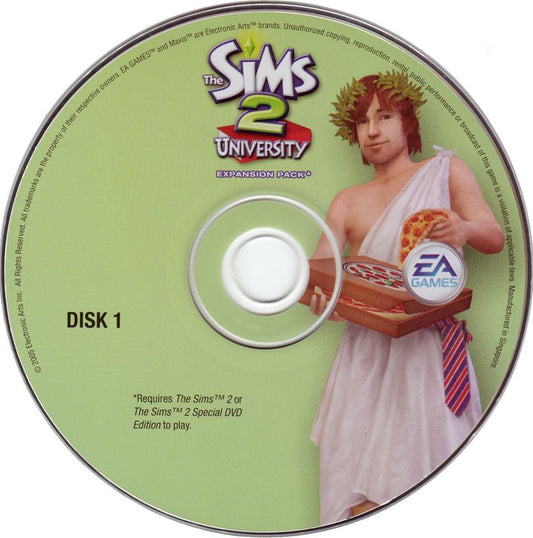 The Sims 2 University Expansion Pack Disc 1-2 Microsoft Windows PC CD-PC Gamez USA