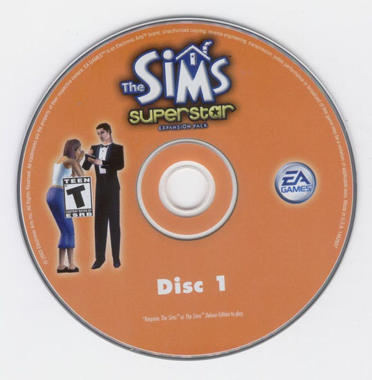 The Sims Superstar Expansion Pack Disc 1-2 Microsoft Windows PC CD-PC Gamez USA