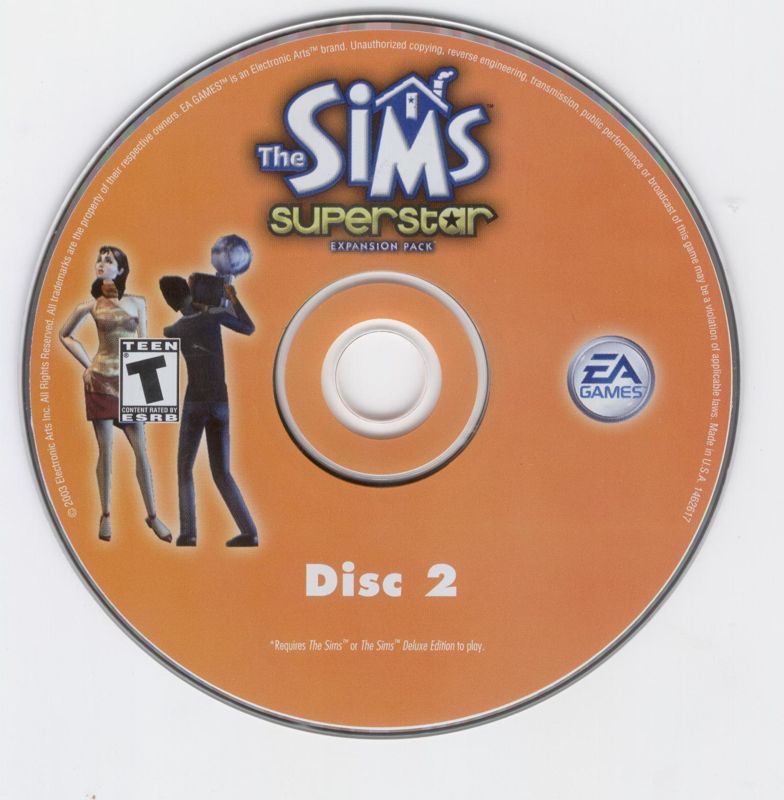The Sims Superstar Expansion Pack Disc 1-2 Microsoft Windows PC CD-PC Gamez USA